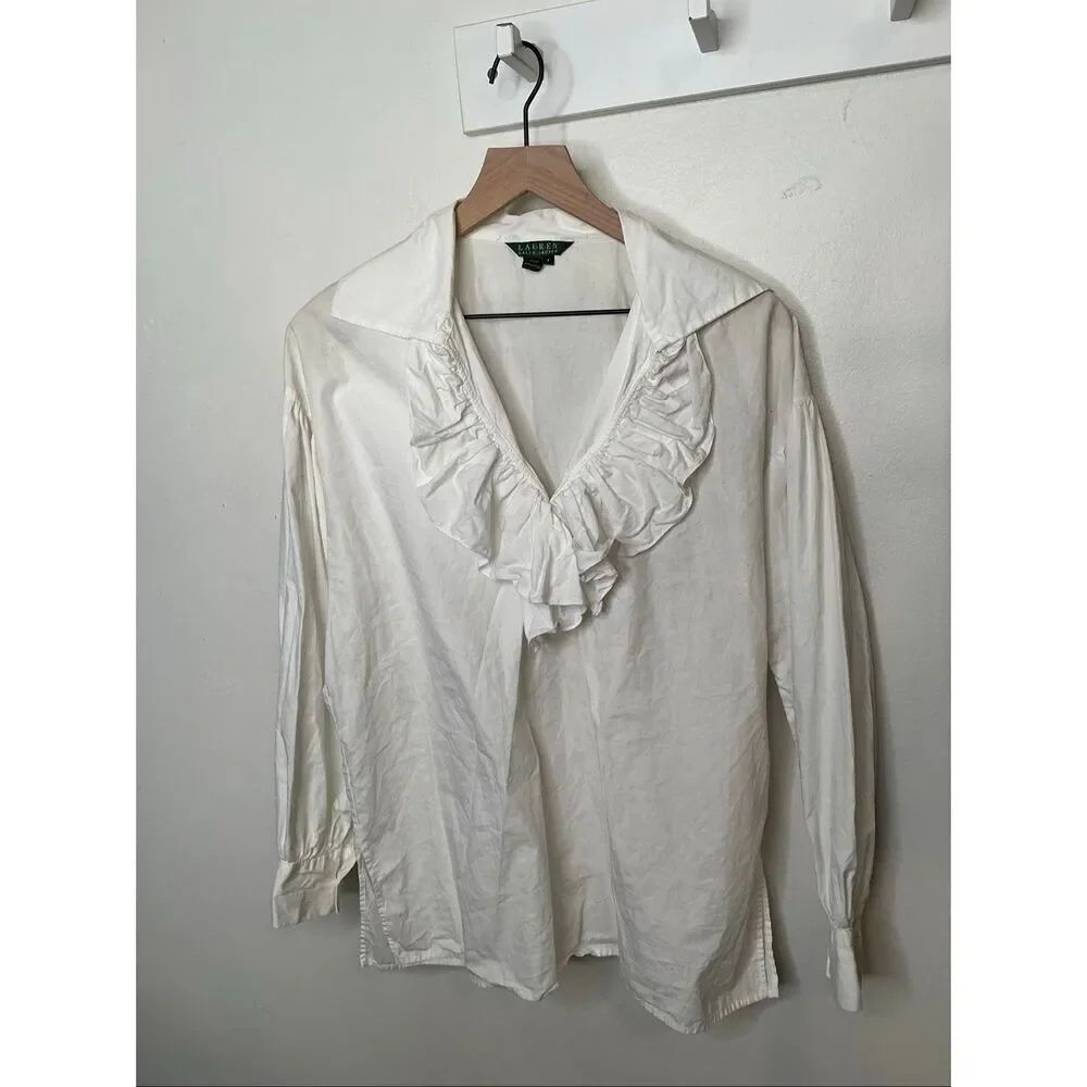 Lauren Ralph Lauren Ruffle Cotton Blouse
